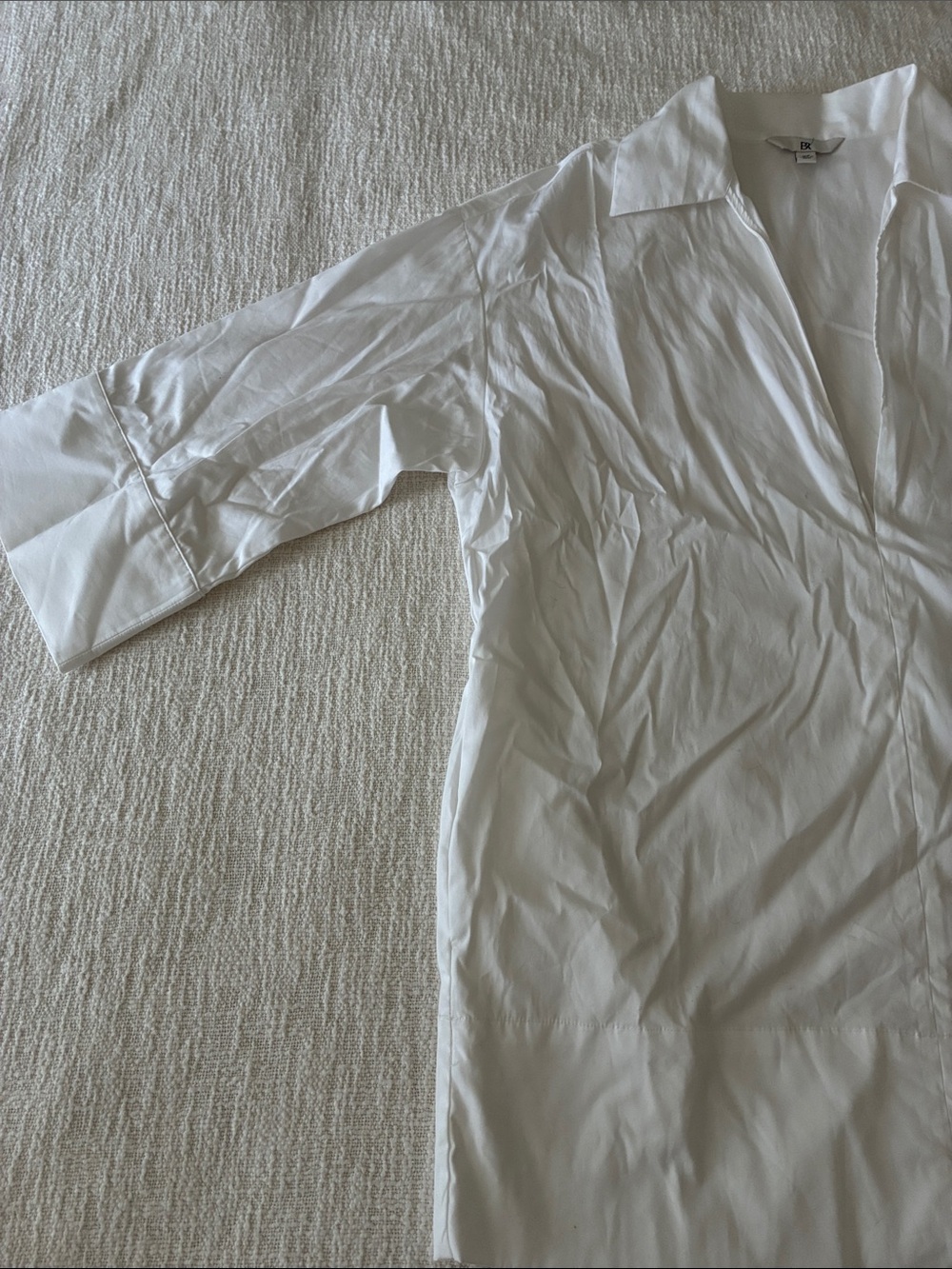 Banana Republic poplin plunge neckline tunic, Alaia dupe